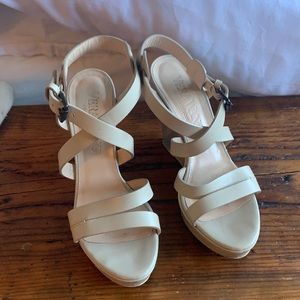 Vera Wang Wedge Nude Sandal